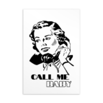 Ansichtskarte "Call me baby" mit schwarz-weißem Retro-Design