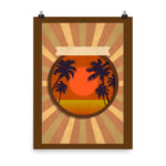 Unique Poster "Palmen" mit Palmen und Sonnenuntergang
