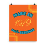 Poster für Wohnzimmer "Made in 1979" - orange, 18x24 Zoll, Retro-Design