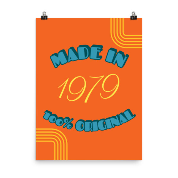 Poster für Wohnzimmer "Made in 1979" - orange, 18x24 Zoll, Retro-Design