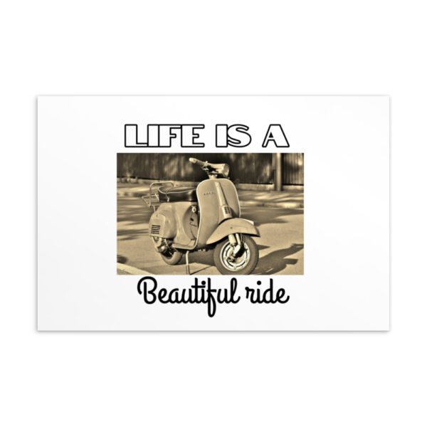 Postkarte Vespa “Life is a beautiful ride”