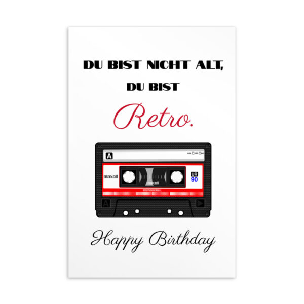 Postkarte Geburtstag – Du bist nicht alt, du bist Retro