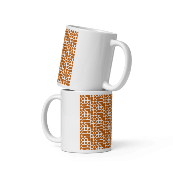 Kaffeebecher Vintage Retro mit orangenem Muster