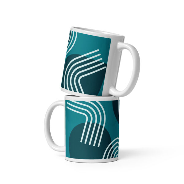 Tasse Retro Blaue Linien in Grün und Blau