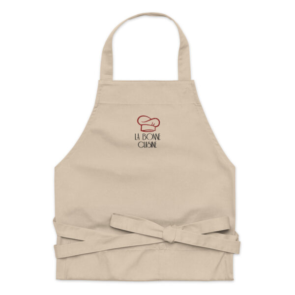 Kochschürze "La bonne cuisine" beige mit besticktem Design